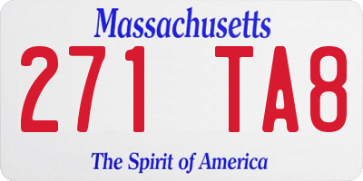 MA license plate 271TA8