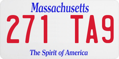 MA license plate 271TA9