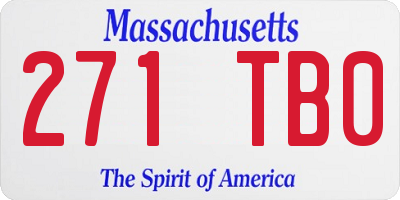 MA license plate 271TB0