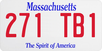 MA license plate 271TB1