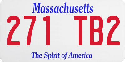 MA license plate 271TB2