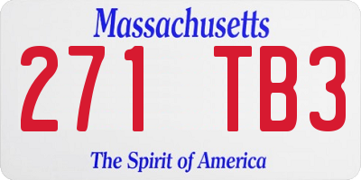MA license plate 271TB3