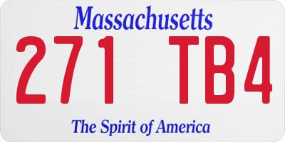 MA license plate 271TB4