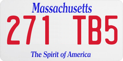 MA license plate 271TB5