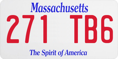 MA license plate 271TB6