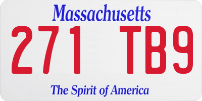 MA license plate 271TB9