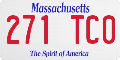 MA license plate 271TC0