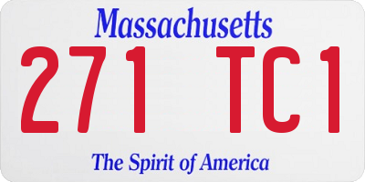 MA license plate 271TC1