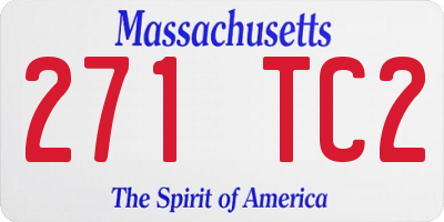 MA license plate 271TC2