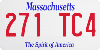 MA license plate 271TC4