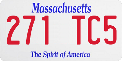 MA license plate 271TC5