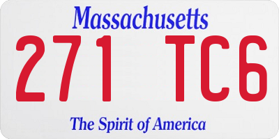 MA license plate 271TC6