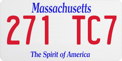 MA license plate 271TC7