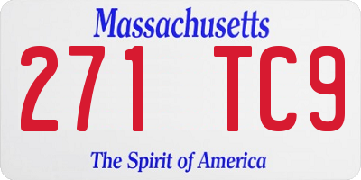 MA license plate 271TC9