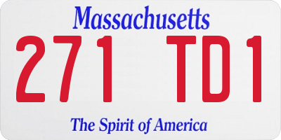 MA license plate 271TD1