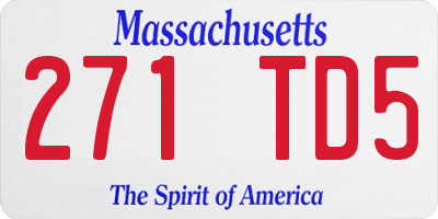 MA license plate 271TD5