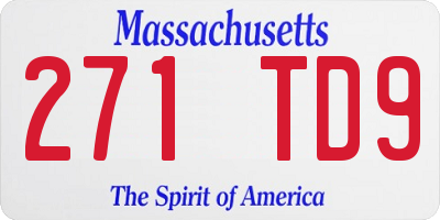 MA license plate 271TD9