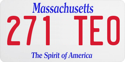 MA license plate 271TE0