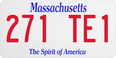 MA license plate 271TE1