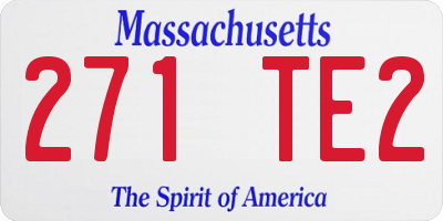 MA license plate 271TE2