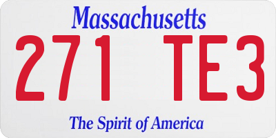 MA license plate 271TE3
