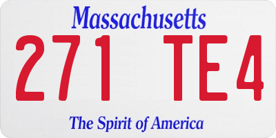 MA license plate 271TE4