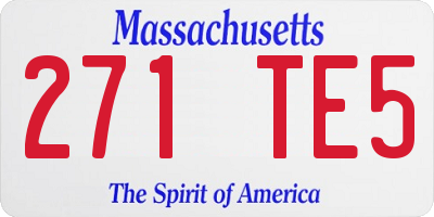 MA license plate 271TE5