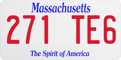 MA license plate 271TE6