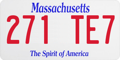 MA license plate 271TE7