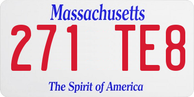 MA license plate 271TE8