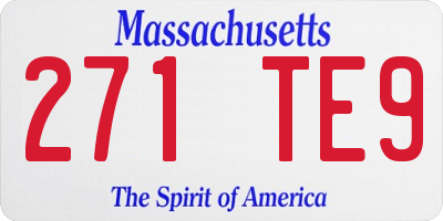 MA license plate 271TE9
