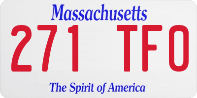 MA license plate 271TF0