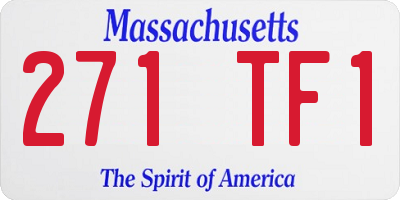 MA license plate 271TF1