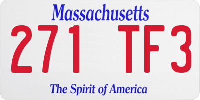 MA license plate 271TF3