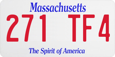 MA license plate 271TF4