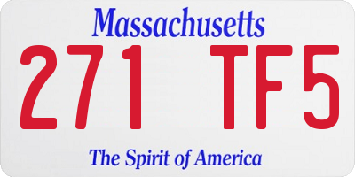 MA license plate 271TF5