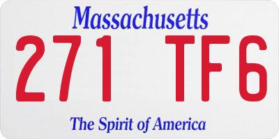 MA license plate 271TF6