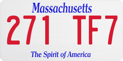MA license plate 271TF7