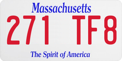 MA license plate 271TF8