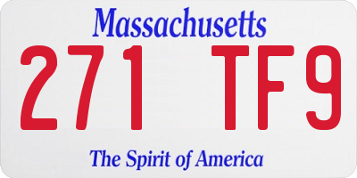 MA license plate 271TF9