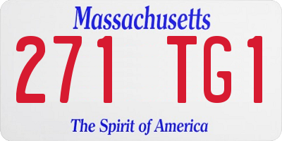 MA license plate 271TG1