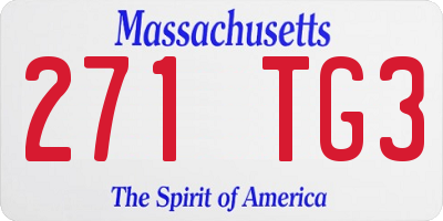 MA license plate 271TG3