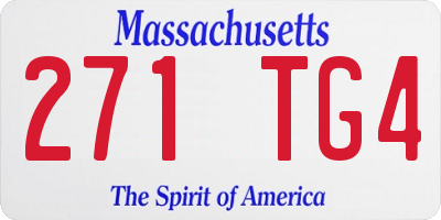MA license plate 271TG4