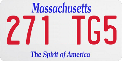 MA license plate 271TG5