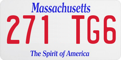 MA license plate 271TG6