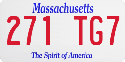 MA license plate 271TG7