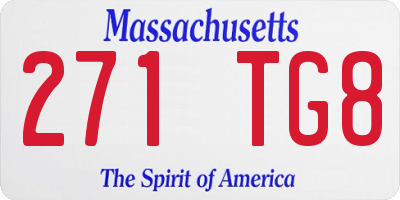 MA license plate 271TG8