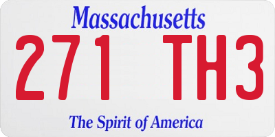 MA license plate 271TH3
