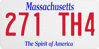 MA license plate 271TH4