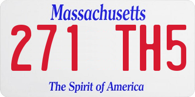 MA license plate 271TH5